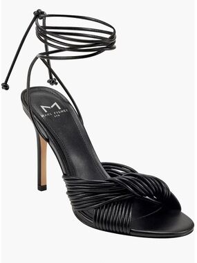 Marc Fisher BRISTA Black Strappy Wrap Ankle Stiletto Sandal